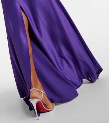 Off-Shoulder-Robe Alessandra aus Satin | Solace London