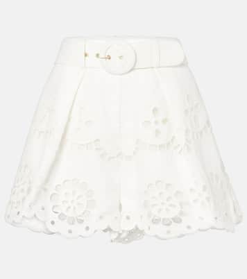 Shorts Pop in sangallo di lino | Zimmermann