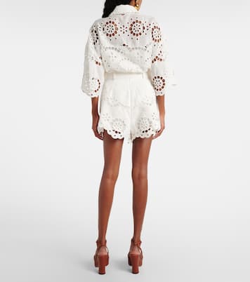 Shorts Pop in sangallo di lino | Zimmermann