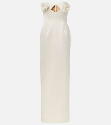 Robe longue en satin à fleurs | Magda Butrym