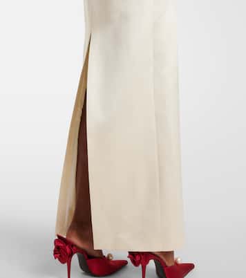 Robe longue en satin à fleurs | Magda Butrym
