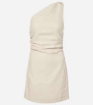 Poet one-shoulder linen minidress | Faithfull