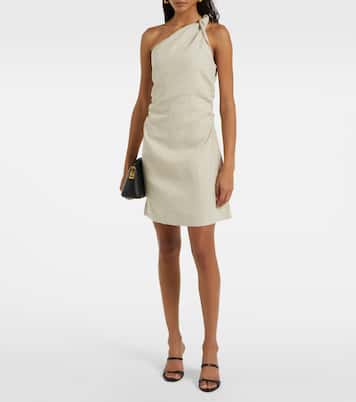 Poet one-shoulder linen minidress | Faithfull