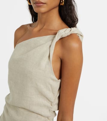 Poet one-shoulder linen minidress | Faithfull