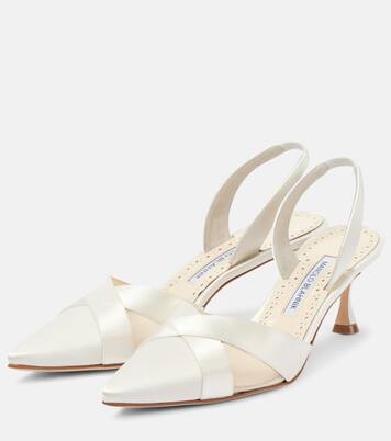 Pumps slingback Oyounsasli 50 in raso | Manolo Blahnik