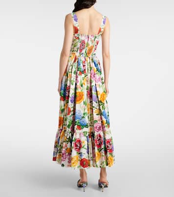 Robe longue en coton à fleurs | Dolce&Gabbana