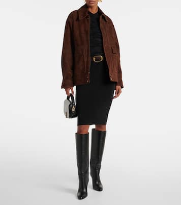 Giacca Drey in suede | Nour Hammour