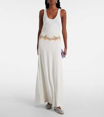 Abito lungo Crystal Orbit con pizzo | Christopher Esber