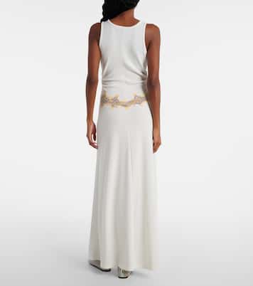 Abito lungo Crystal Orbit con pizzo | Christopher Esber