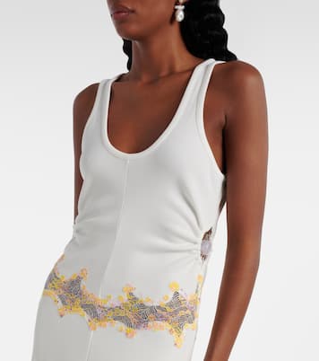 Abito lungo Crystal Orbit con pizzo | Christopher Esber