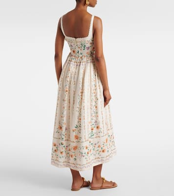 Barbara floral linen midi dress | Agua by Agua Bendita