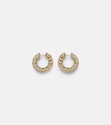 Orecchini Sculpted Cable in oro 18kt con diamanti | David Yurman