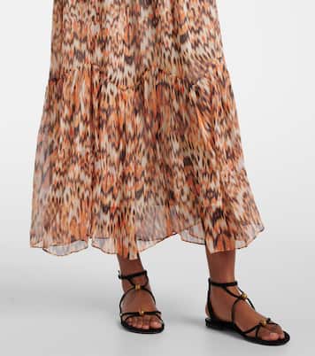 Abito midi Odelia in seta con stampa | Isabel Marant