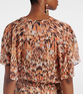 Abito midi Odelia in seta con stampa | Isabel Marant