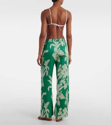Weite Hose Cecile aus Satin | Poupette St Barth