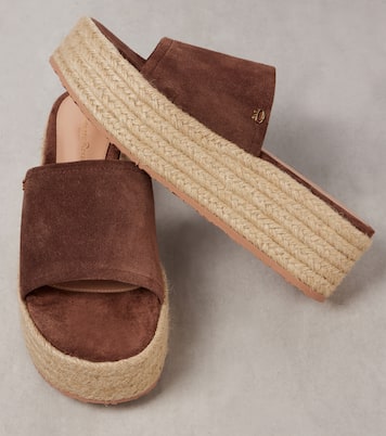 Suede platform espadrille slides | Gianvito Rossi