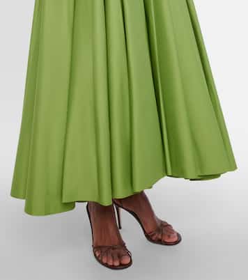 Abito lungo in cotone plissé | Oscar de la Renta