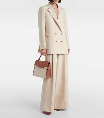 Tote Tempête MM aus Leder und Canvas | Delvaux