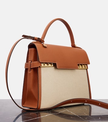 Tote Tempête MM aus Leder und Canvas | Delvaux