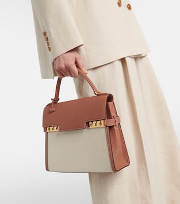 Tote Tempête MM aus Leder und Canvas | Delvaux