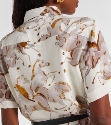 Robe chemise Kiera imprimée en soie | Altuzarra