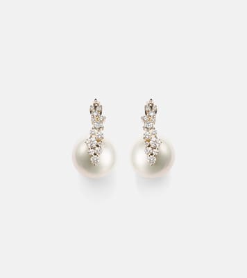 Boucles d'oreilles Cocktail en or 14 ct, perles et diamants  | Sydney Evan