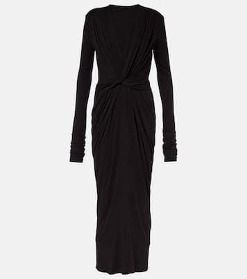 Gathered cotton-blend jersey maxi dress | Entire Studios