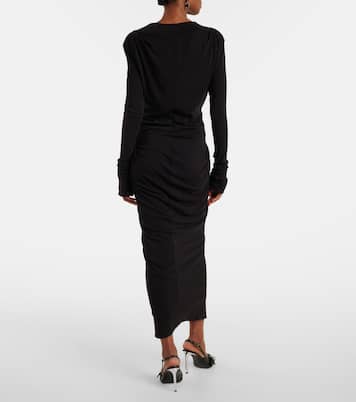 Gathered cotton-blend jersey maxi dress | Entire Studios