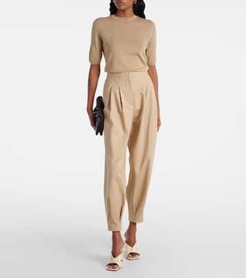 Pantalones tapered Kabuki de lona | Max Mara