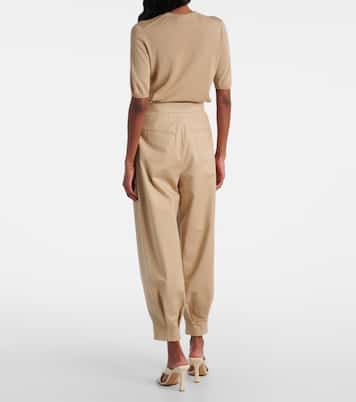 Pantalones tapered Kabuki de lona | Max Mara