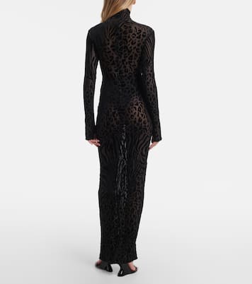 Vestido largo de devoré  estampado  | Alex Perry
