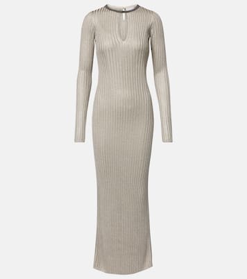 Robe longue Monoli en lamé | Brunello Cucinelli