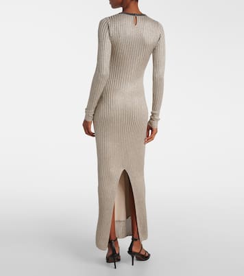 Robe longue Monoli en lamé | Brunello Cucinelli