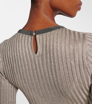 Robe longue Monoli en lamé | Brunello Cucinelli