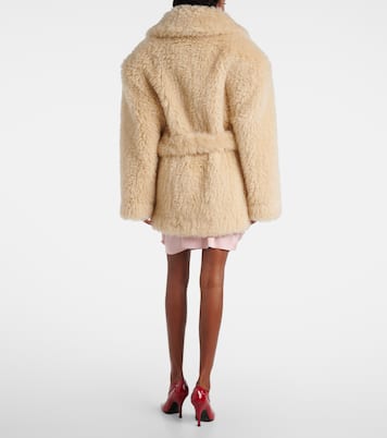 Giacca in teddy di misto lana con cintura | Stella McCartney