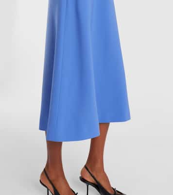 Vestido midi en mezcla de lana con cinturón | Carolina Herrera