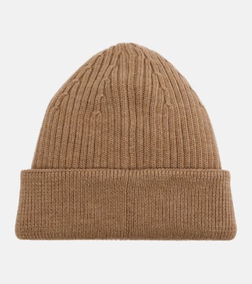 Logo embroidered ribbed-knit wool beanie | Loewe