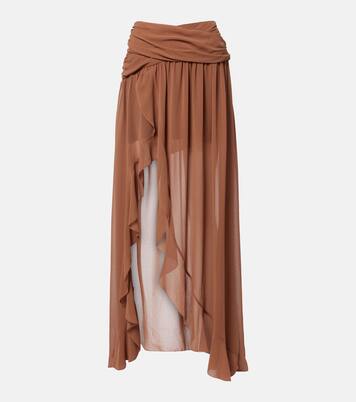 Draped asymmetric maxi skirt | Jacques Wei