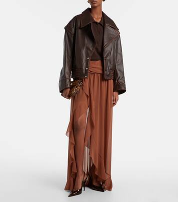 Draped asymmetric maxi skirt | Jacques Wei