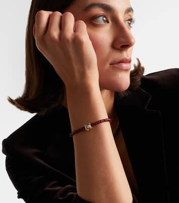 Open Icon 14kt gold beaded bracelet with rubies and diamonds | Sydney Evan