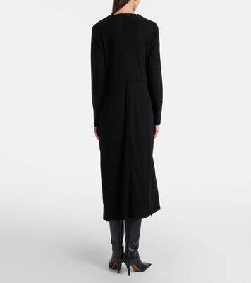 Vestido midi en mezcla de lana drapeado | Vince