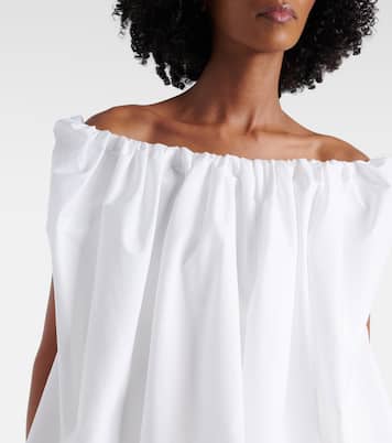 Lavande gathered off-shoulder cotton-blend top | Jacquemus