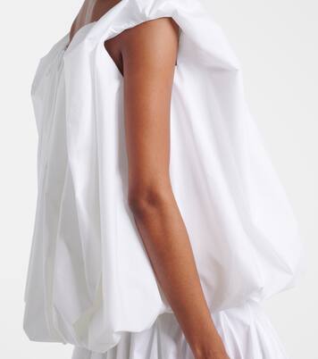 Lavande gathered off-shoulder cotton-blend top | Jacquemus