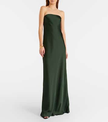 Strapless satin gown | Norma Kamali
