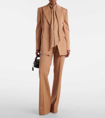 Leopard-print silk-blend jacquard blouse | Stella McCartney