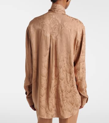 Leopard-print silk-blend jacquard blouse | Stella McCartney