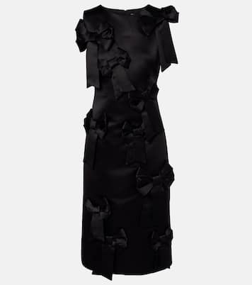 Bow-detail satin cocktail dress | Ganni