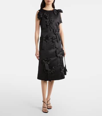 Bow-detail satin cocktail dress | Ganni