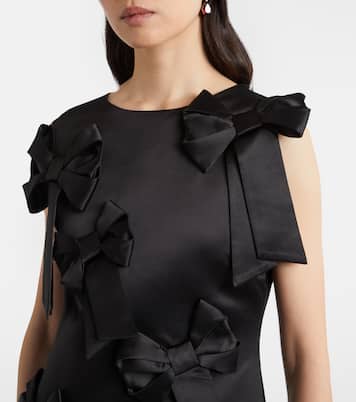 Bow-detail satin cocktail dress | Ganni