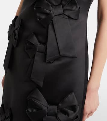 Bow-detail satin cocktail dress | Ganni